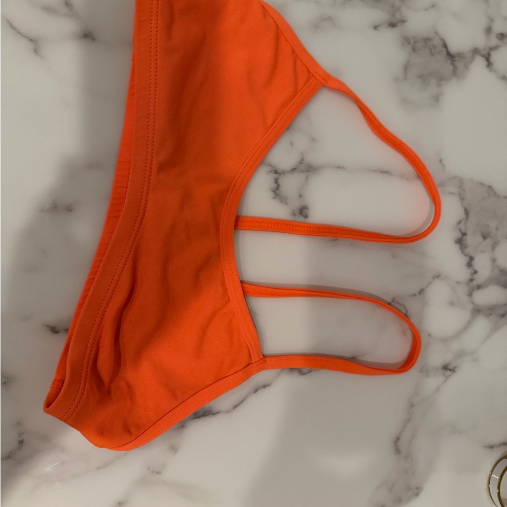 Jolyn Clothing Orange and Gray Bikini Top